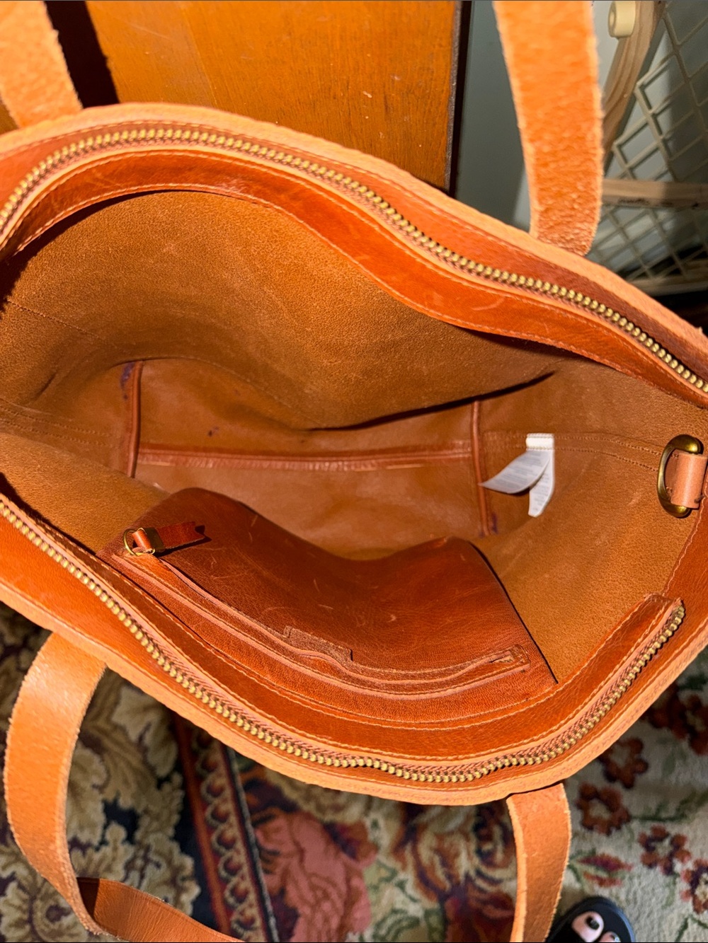 Madewell 100% Cows Leather Transport Tote Tan Medium - Picture 4 of 10